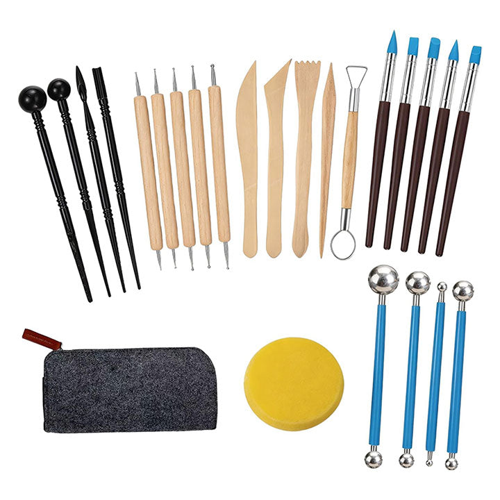 Potterycrafts Clay Sculpting 25 Piece Tool Set