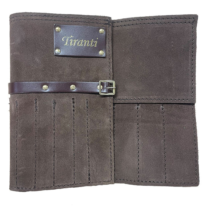 Tiranti Brown Suede Medium 14 Pocket Tool Roll